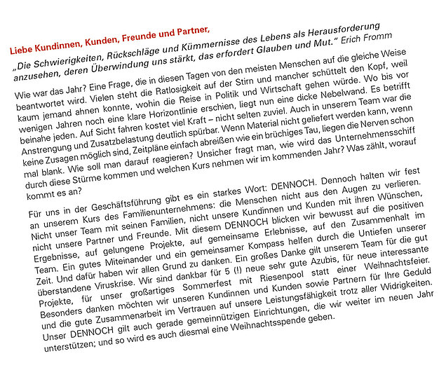 Text für einen Kundenbrief zu Weihnachten