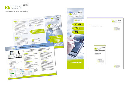 Logo Geschäftsausstattung, Flyer RECON+Serv